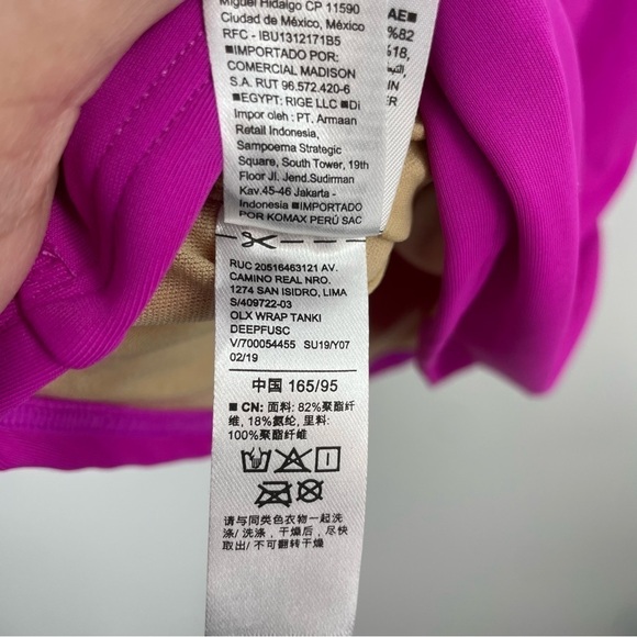 Old Navy Wrap Front Underwire Tankini Top pink fuschia Sz M - Picture 5 of 7